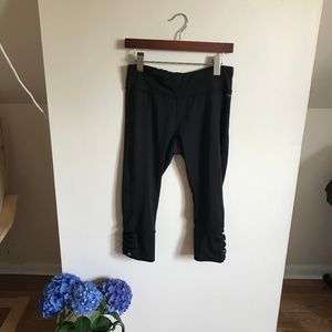 Athletic pants with crisscross ankle